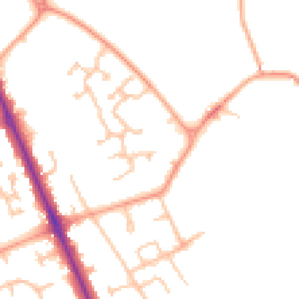 Daytime road noise heatmap for CV7 7RP