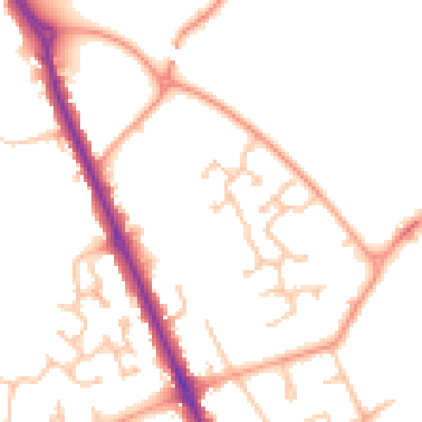 Daytime road noise heatmap for CV7 7RS