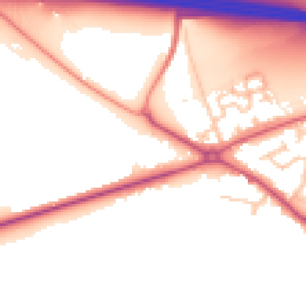 Daytime road noise heatmap for CV7 7RU