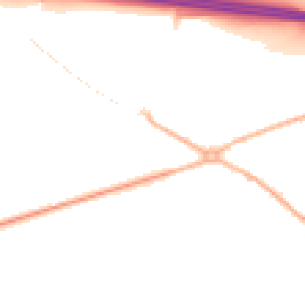 Night-time road noise heatmap for CV7 7RU