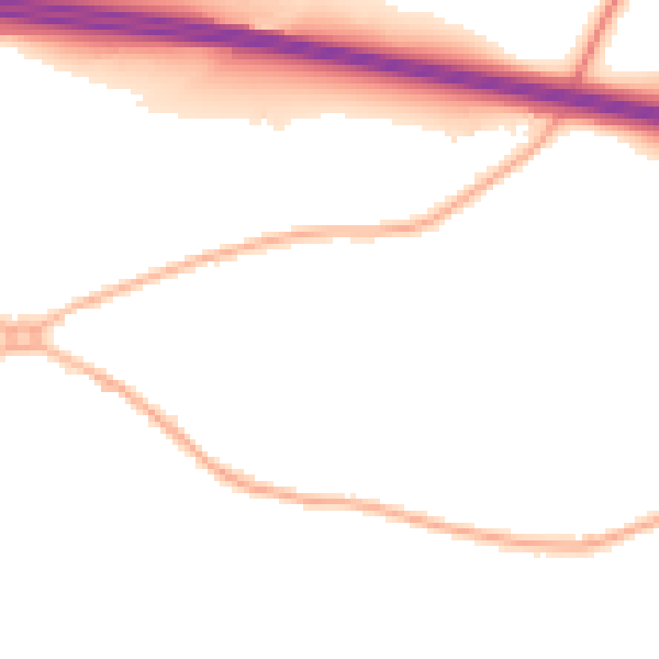 Night-time road noise heatmap for CV7 7SB