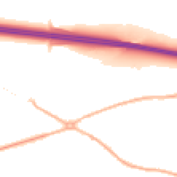 Night-time road noise heatmap for CV7 7SG