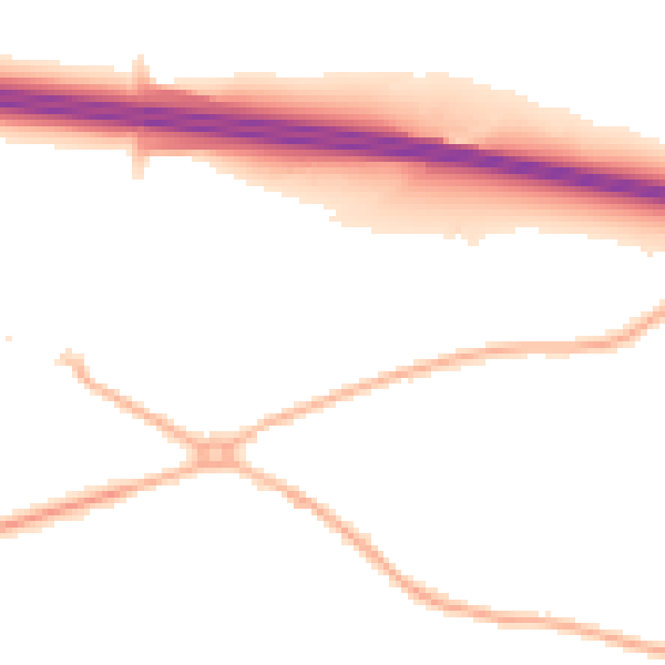 Night-time road noise heatmap for CV7 7SN