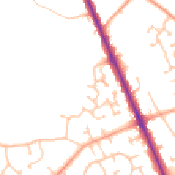 Daytime road noise heatmap for CV7 7UR