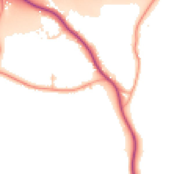 Daytime road noise heatmap for CV7 8AY