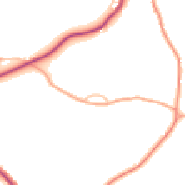 Daytime road noise heatmap for CV7 8DD