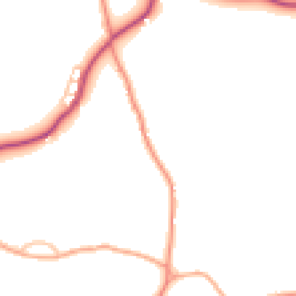 Daytime road noise heatmap for CV7 8DF