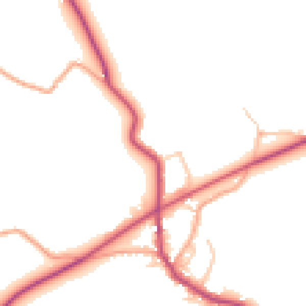 Daytime road noise heatmap for CV7 8DY