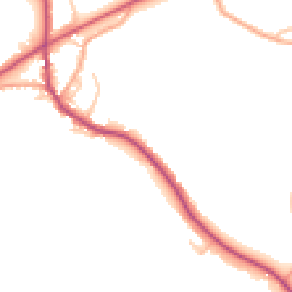 Daytime road noise heatmap for CV7 8EQ