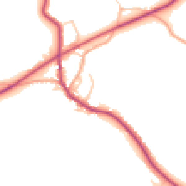 Daytime road noise heatmap for CV7 8ER