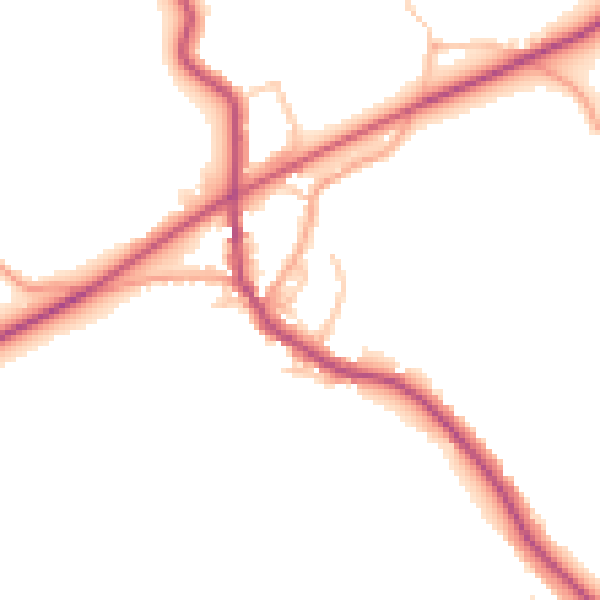 Daytime road noise heatmap for CV7 8ES
