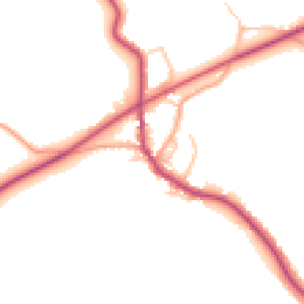 Daytime road noise heatmap for CV7 8ET