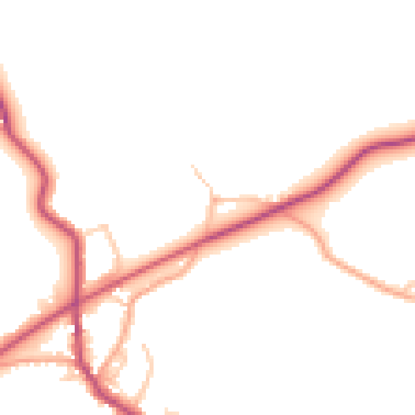 Daytime road noise heatmap for CV7 8EX