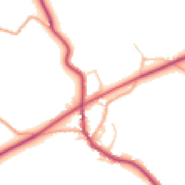 Daytime road noise heatmap for CV7 8EZ