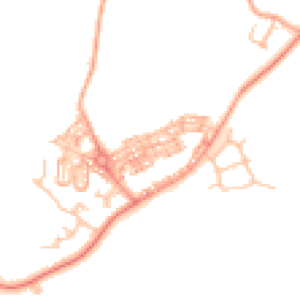 Daytime road noise heatmap for CV7 8GJ