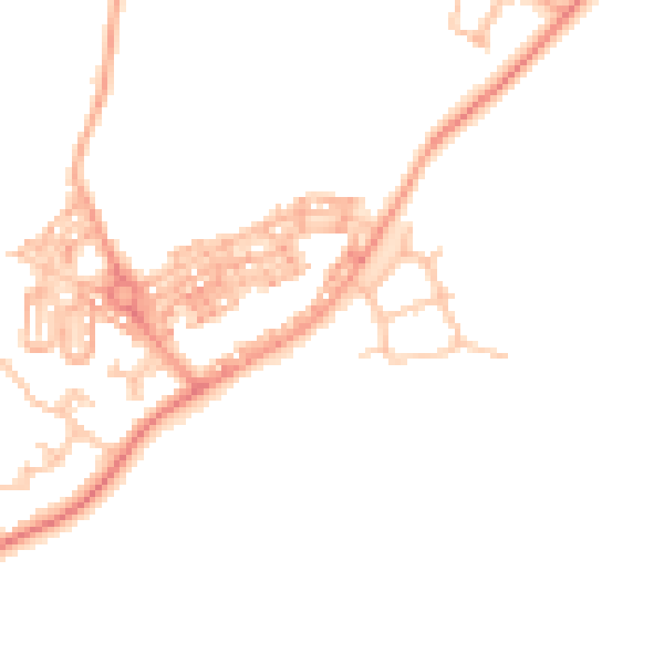 Daytime road noise heatmap for CV7 8HB