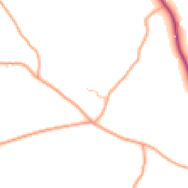 Daytime road noise heatmap for CV7 8JB