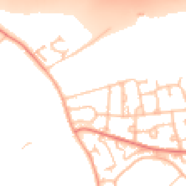 Daytime road noise heatmap for CV7 8JN
