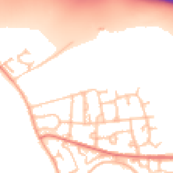 Daytime road noise heatmap for CV7 8LQ