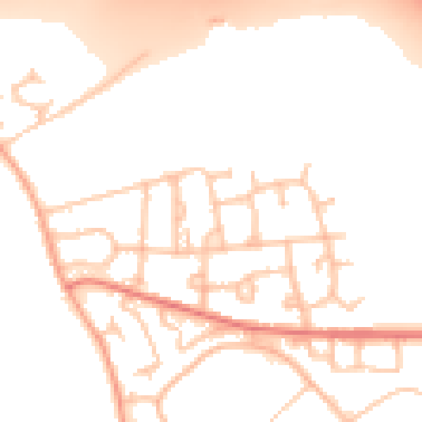 Daytime road noise heatmap for CV7 8LU