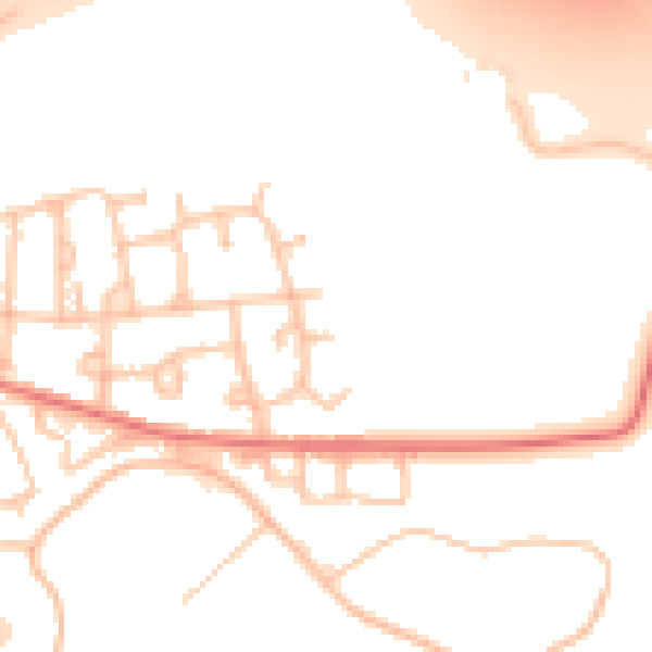 Daytime road noise heatmap for CV7 8LZ