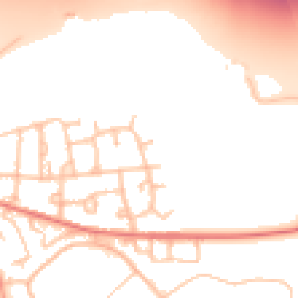 Daytime road noise heatmap for CV7 8NA