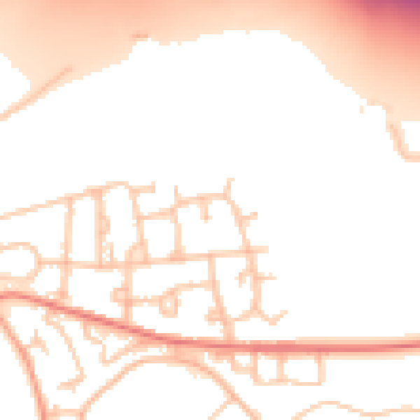 Daytime road noise heatmap for CV7 8NF