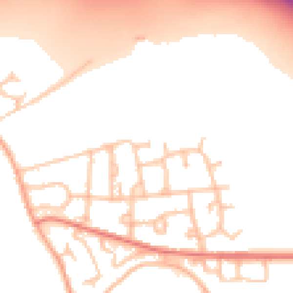 Daytime road noise heatmap for CV7 8NN