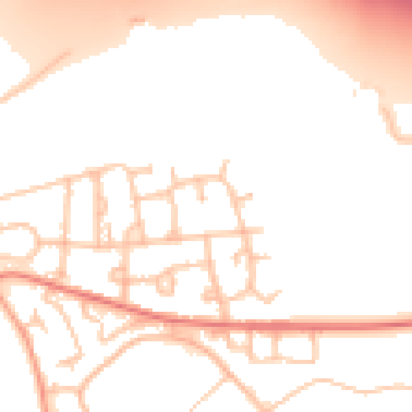Daytime road noise heatmap for CV7 8NW