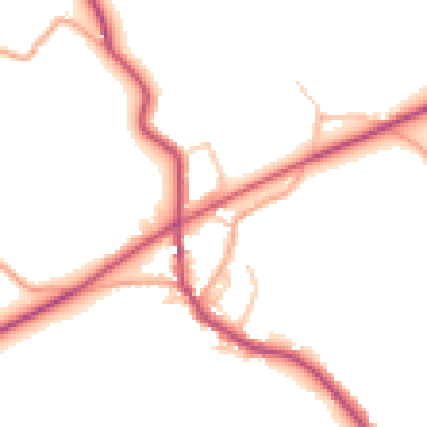 Daytime road noise heatmap for CV7 8PA