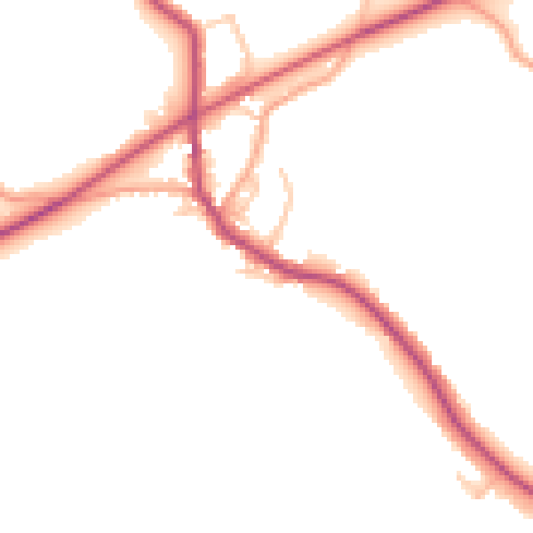 Daytime road noise heatmap for CV7 8PB