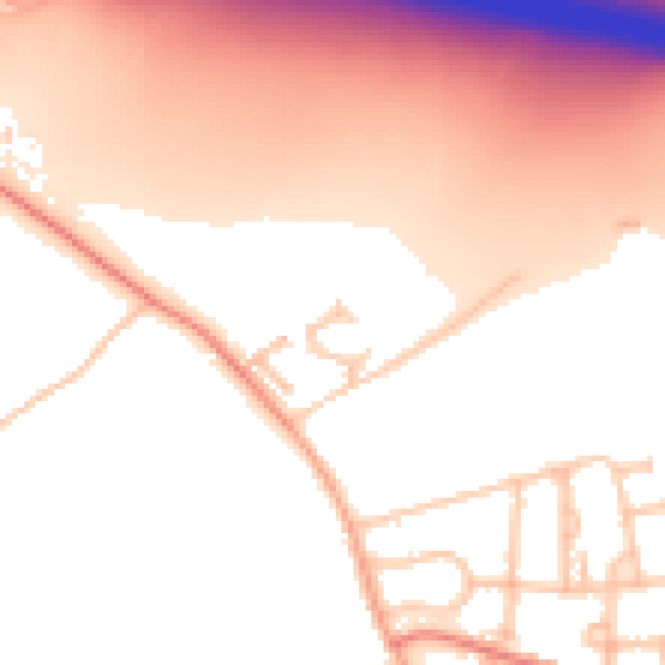 Daytime road noise heatmap for CV7 8PN