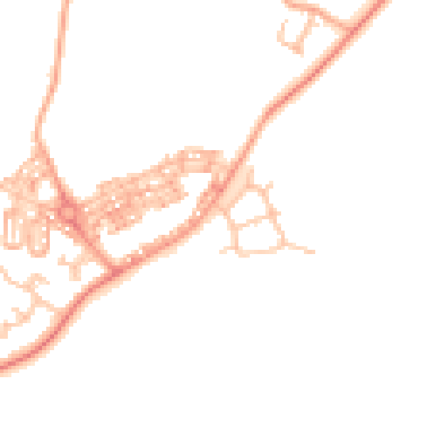 Daytime road noise heatmap for CV7 8PQ