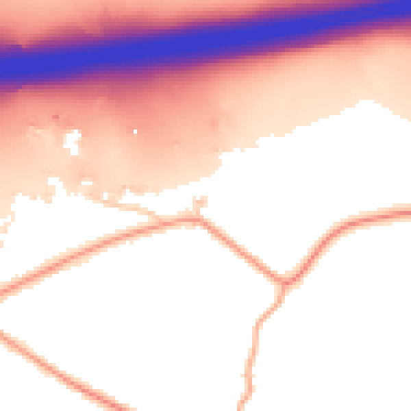 Daytime road noise heatmap for CV7 8QN