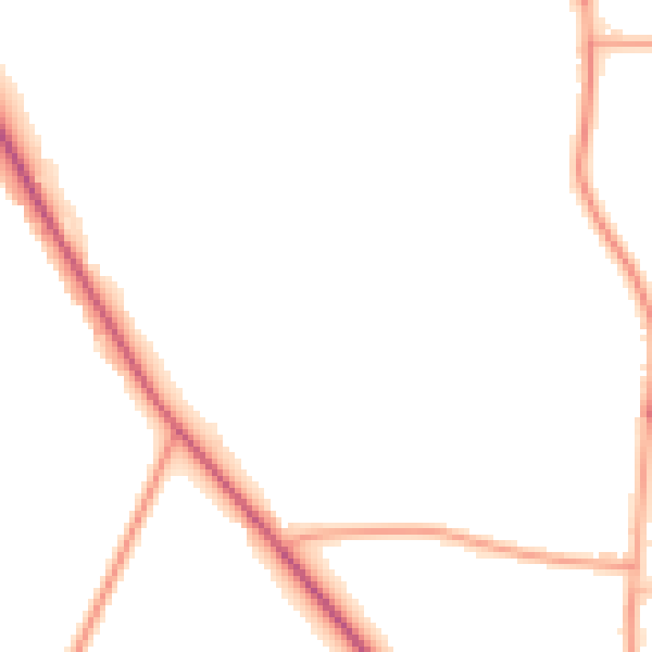 Daytime road noise heatmap for CV7 8SQ