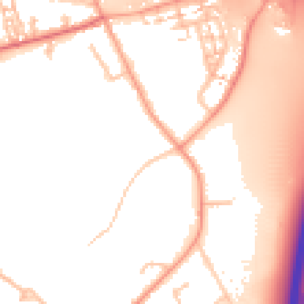 Daytime road noise heatmap for CV7 9AL