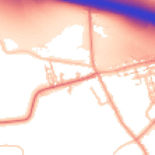 Daytime road noise heatmap for CV7 9AS