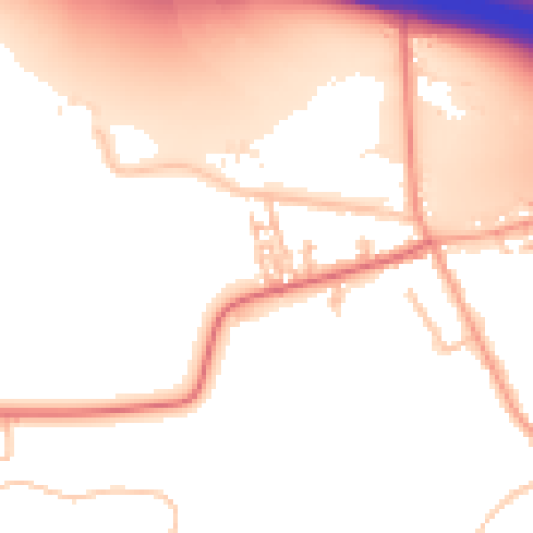 Daytime road noise heatmap for CV7 9AU