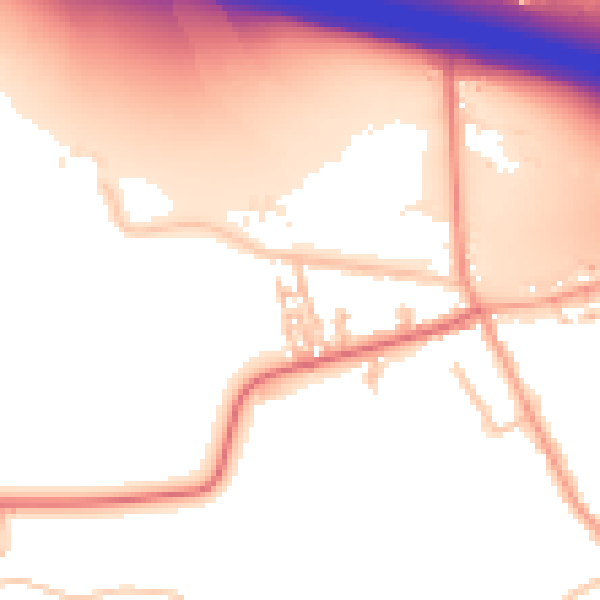 Daytime road noise heatmap for CV7 9BE