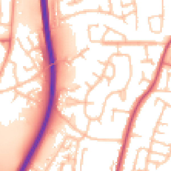 Daytime road noise heatmap for CV7 9BY