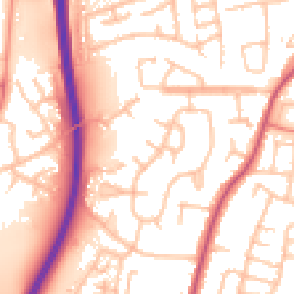 Daytime road noise heatmap for CV7 9BZ