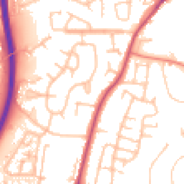 Daytime road noise heatmap for CV7 9DG
