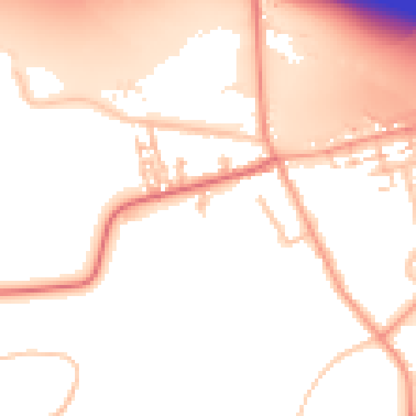 Daytime road noise heatmap for CV7 9DT