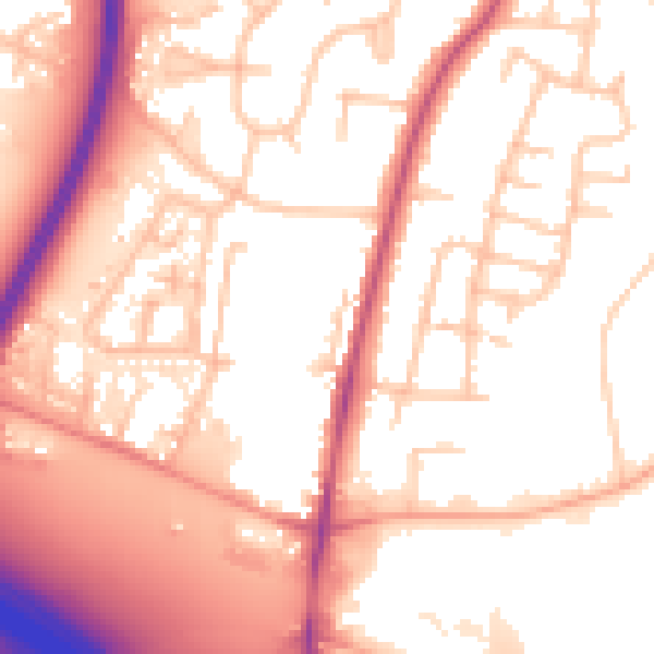 Daytime road noise heatmap for CV7 9EB