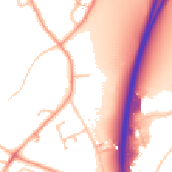 Daytime road noise heatmap for CV7 9FA