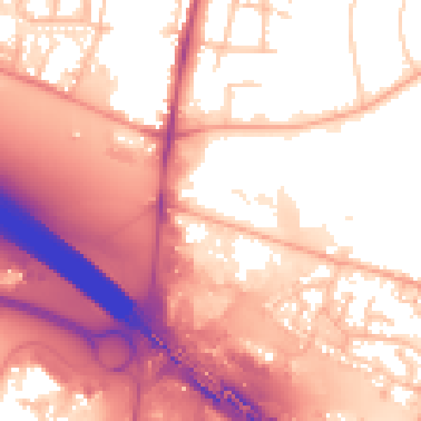 Daytime road noise heatmap for CV7 9FW