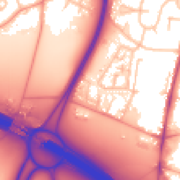 Daytime road noise heatmap for CV7 9GJ