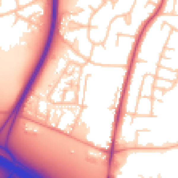 Daytime road noise heatmap for CV7 9GN