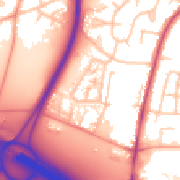 Daytime road noise heatmap for CV7 9GS