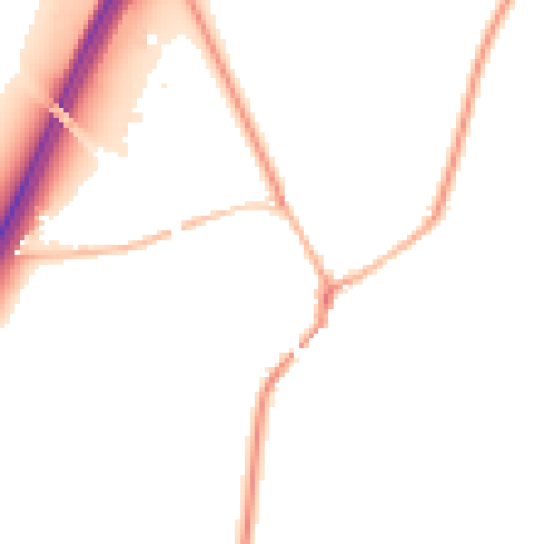 Night-time road noise heatmap for CV7 9JJ